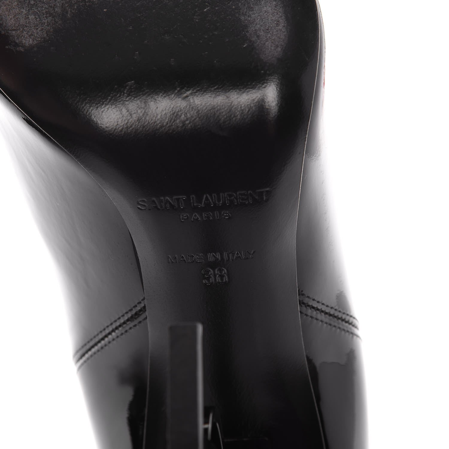 Saint Laurent Patent Opyum Booties 38 Black 10 of 12