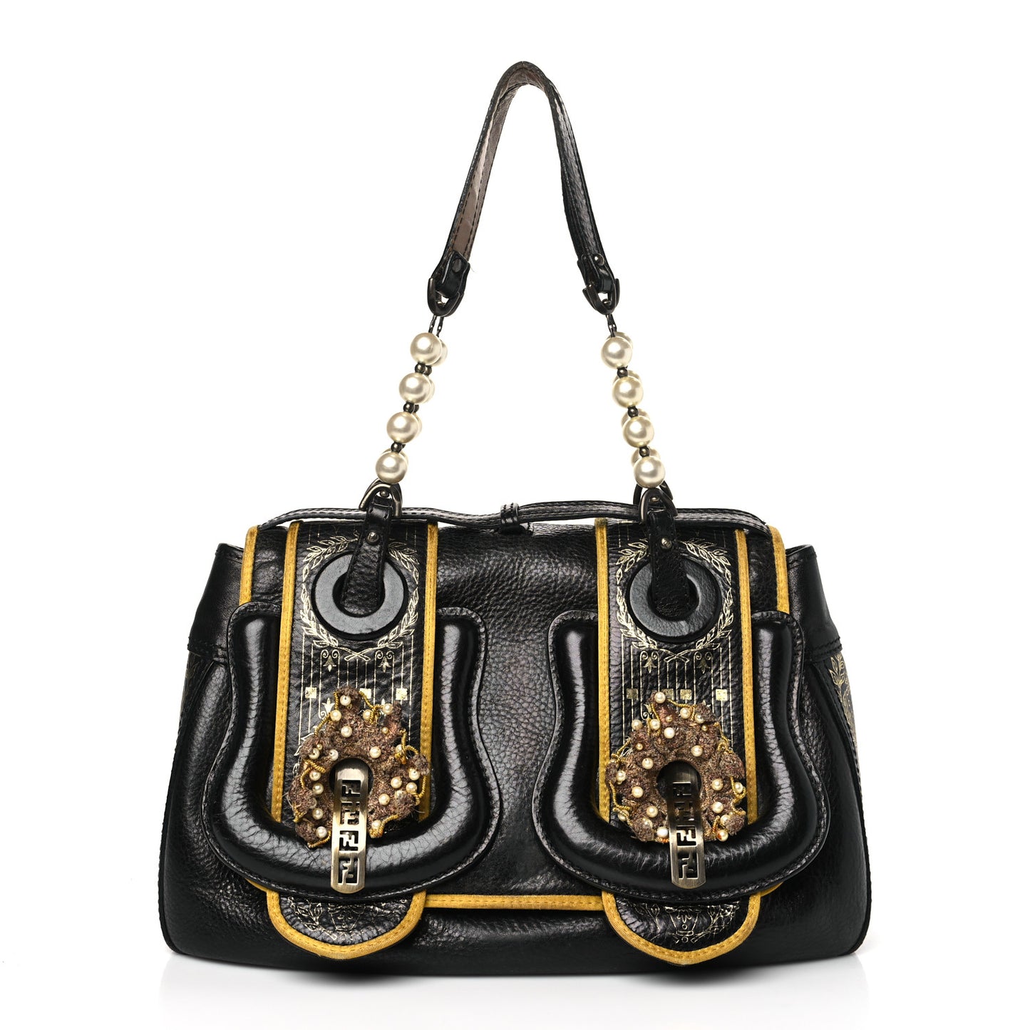 Calfskin Embellished B Bag Black