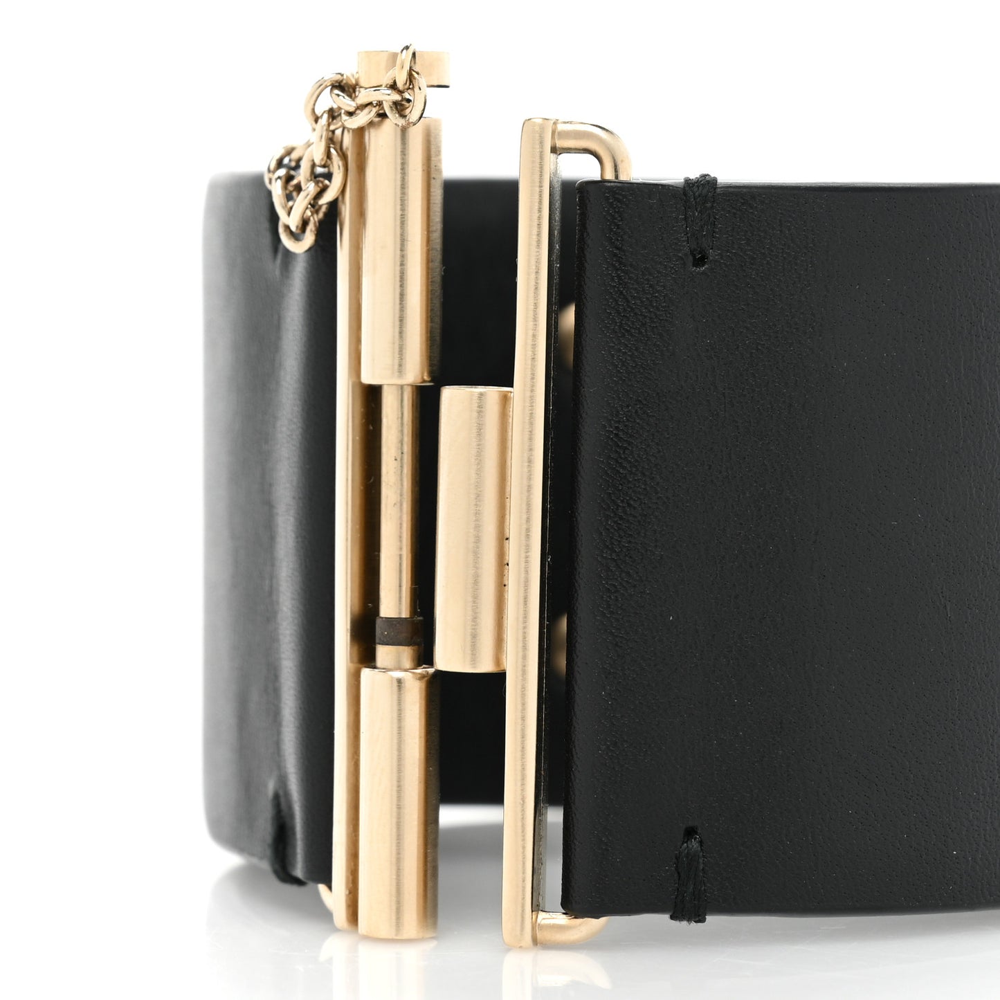 Calfskin CC Wide Cuff M Black Gold