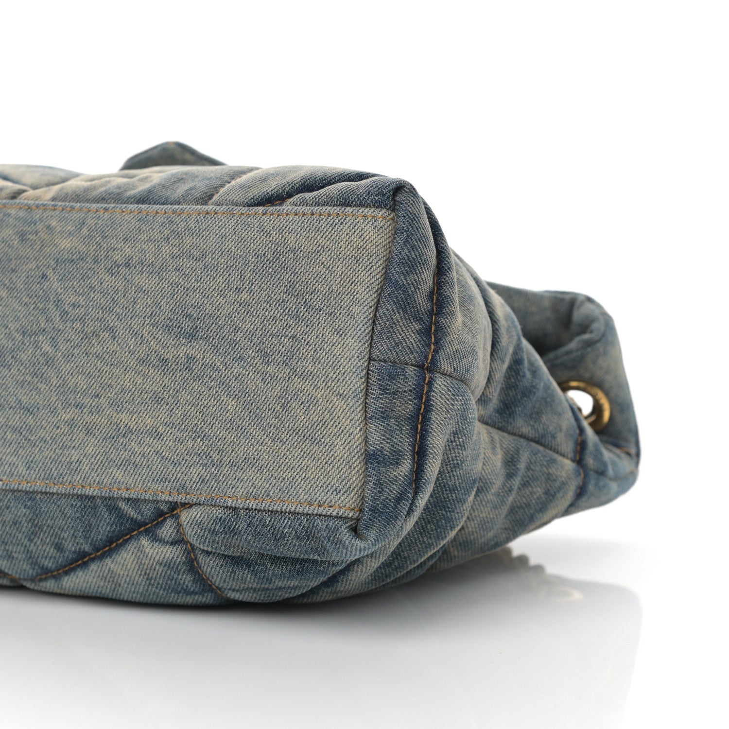 Saint Laurent Denim Quilted Small Loulou Puffer Monogram Chain Satchel Blue Cinnamon 10 of 12