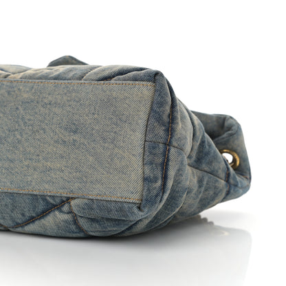 Saint Laurent Denim Quilted Small Loulou Puffer Monogram Chain Satchel Blue Cinnamon 10 of 12