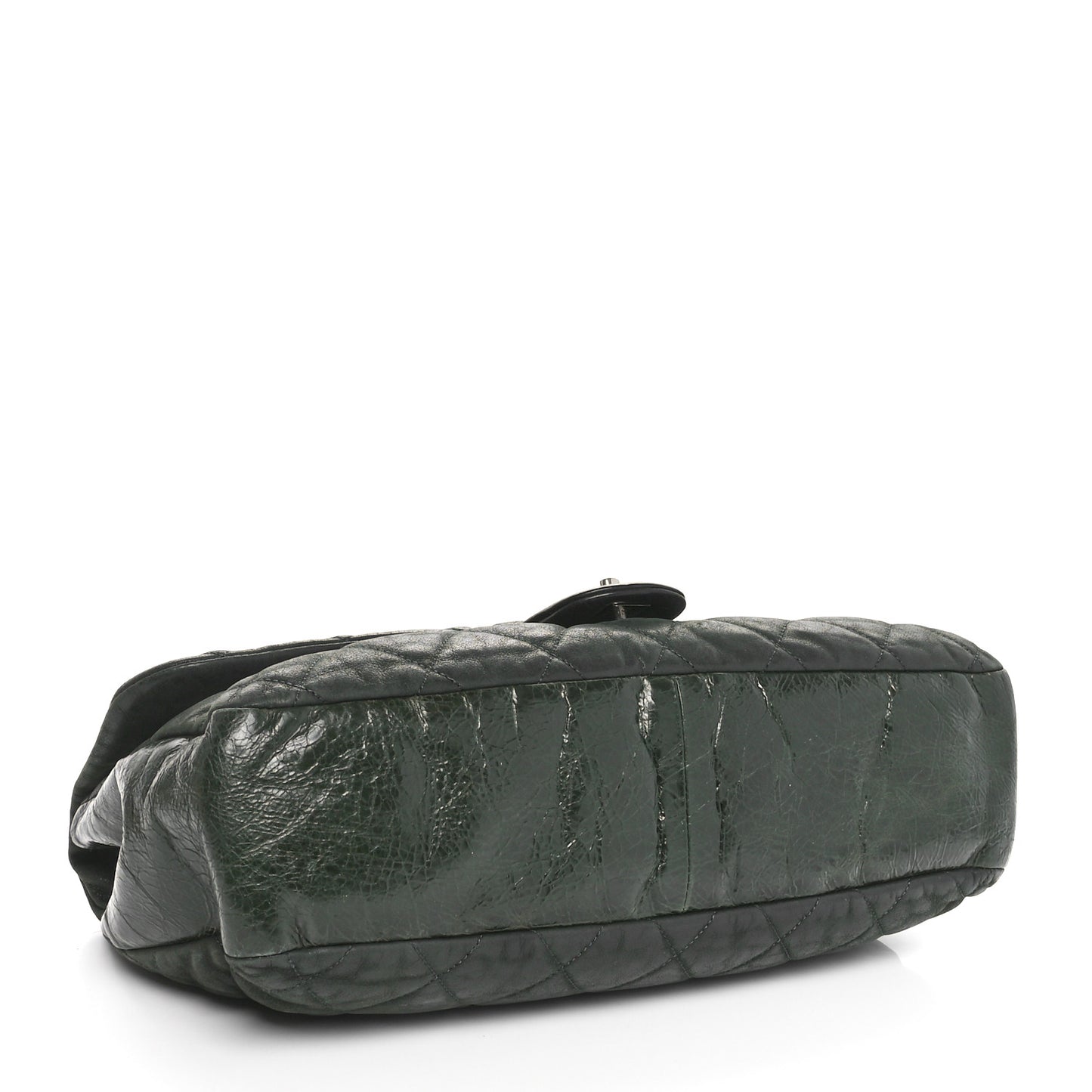 Iridescent Calfskin Jumbo In The Mix Flap Dark Green