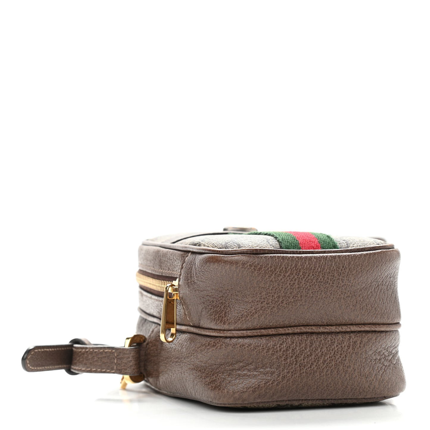 GG Supreme Monogram Web Mini Ophidia Double Zip Crossbody Bag Beige New Acero