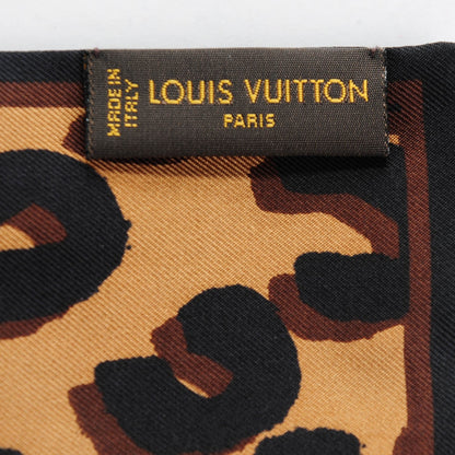 Louis Vuitton Silk Leopard Bandeau Scarf Marron 3 of 4
