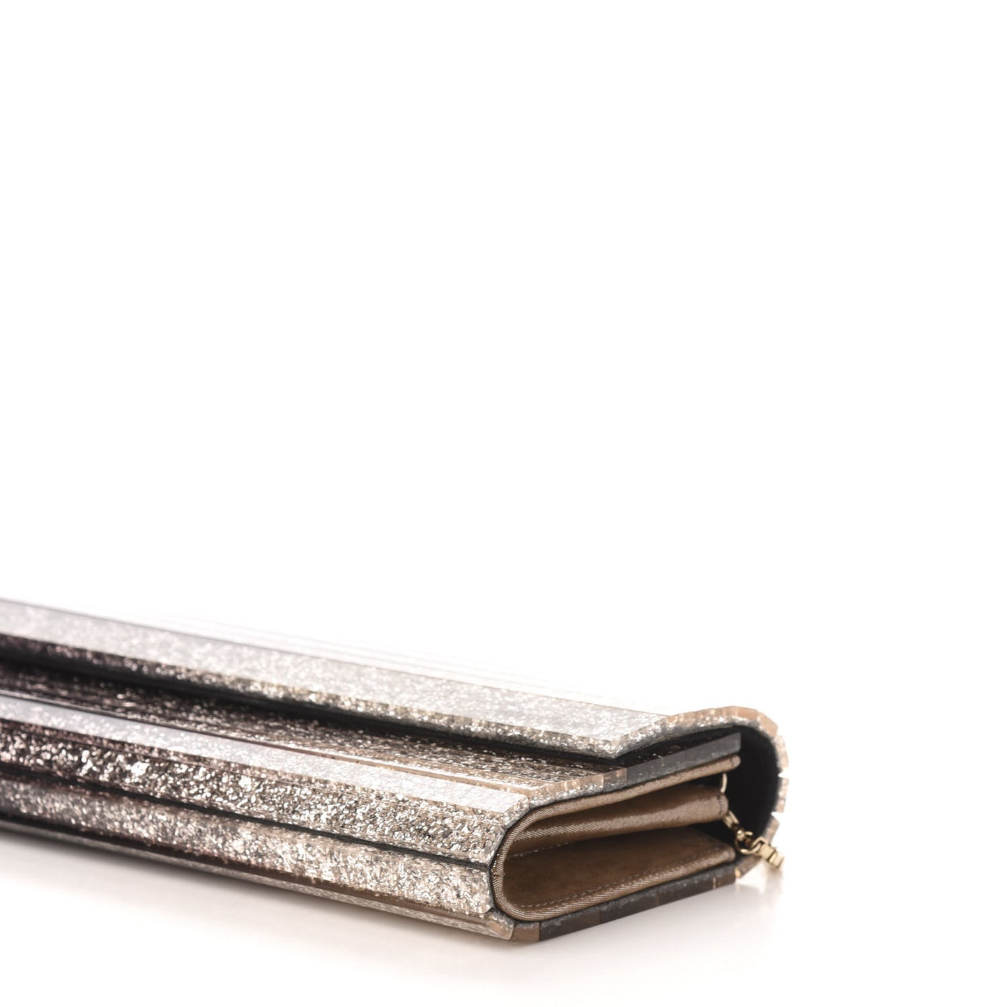 Acrylic Glitter Degrade Clutch Black Champagne