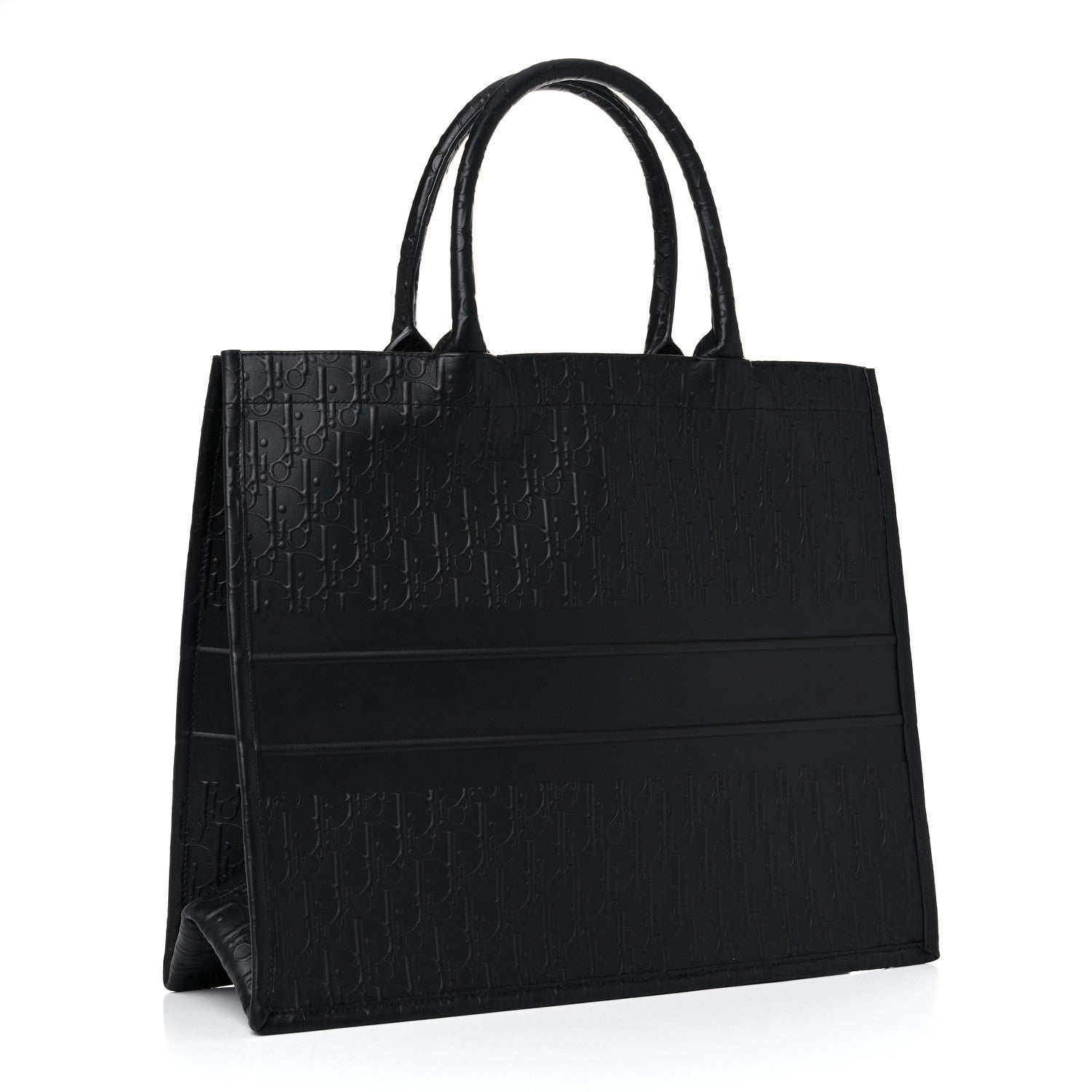 Christian Dior Oblique Calfskin Embossed Large Book Tote Black 3 of 12