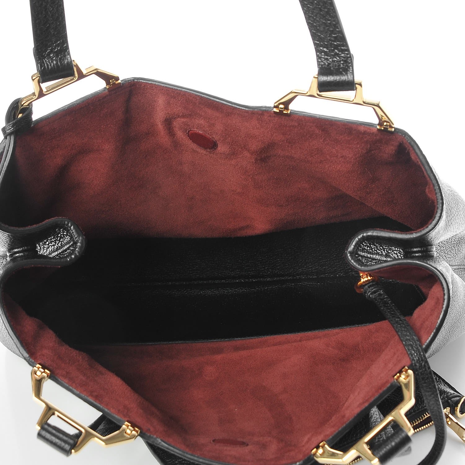 Miu Miu Goatskin Madras Tote Black 6 of 9