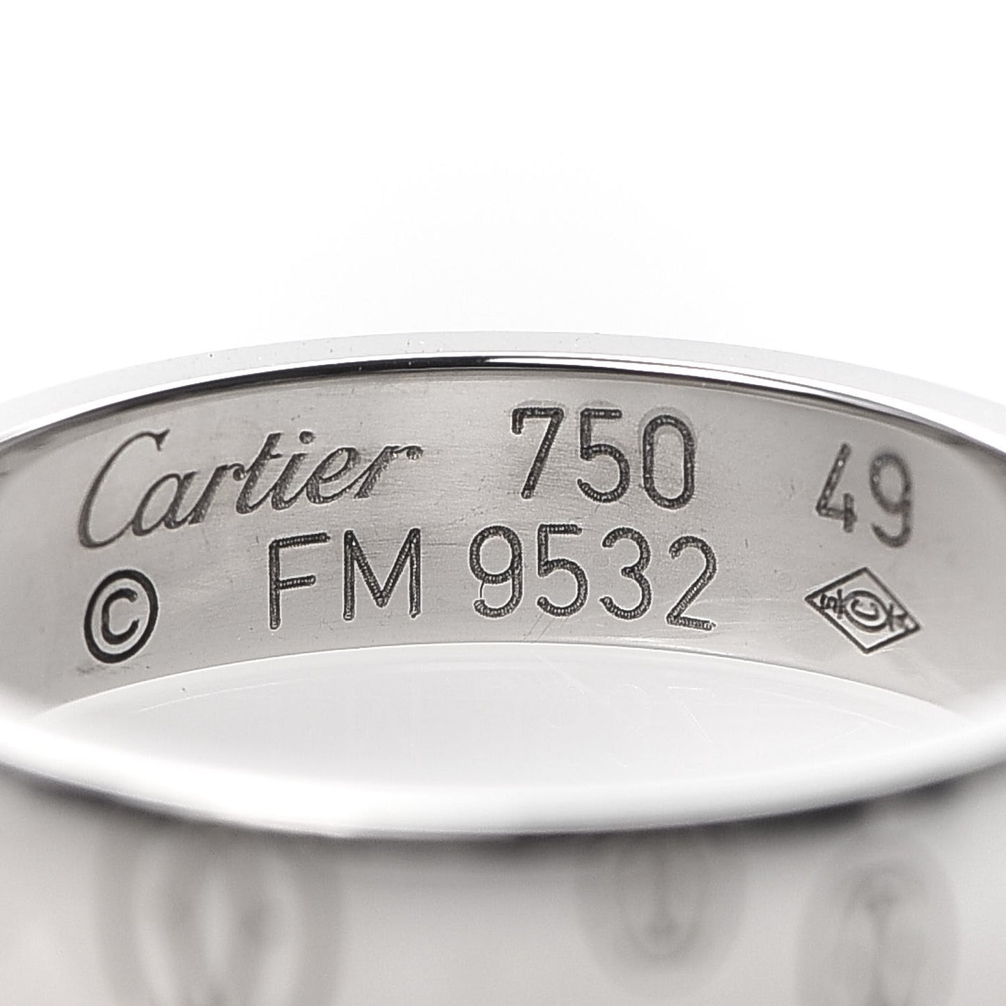 18K White Gold 4mm Happy Birthday Band Ring 49 5