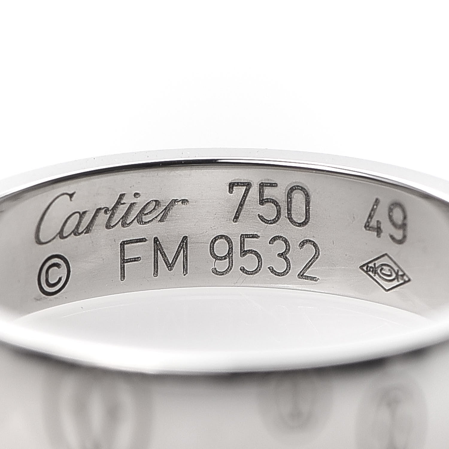 Cartier 18K White Gold 4mm Happy Birthday Band Ring 49 5 4 of 4