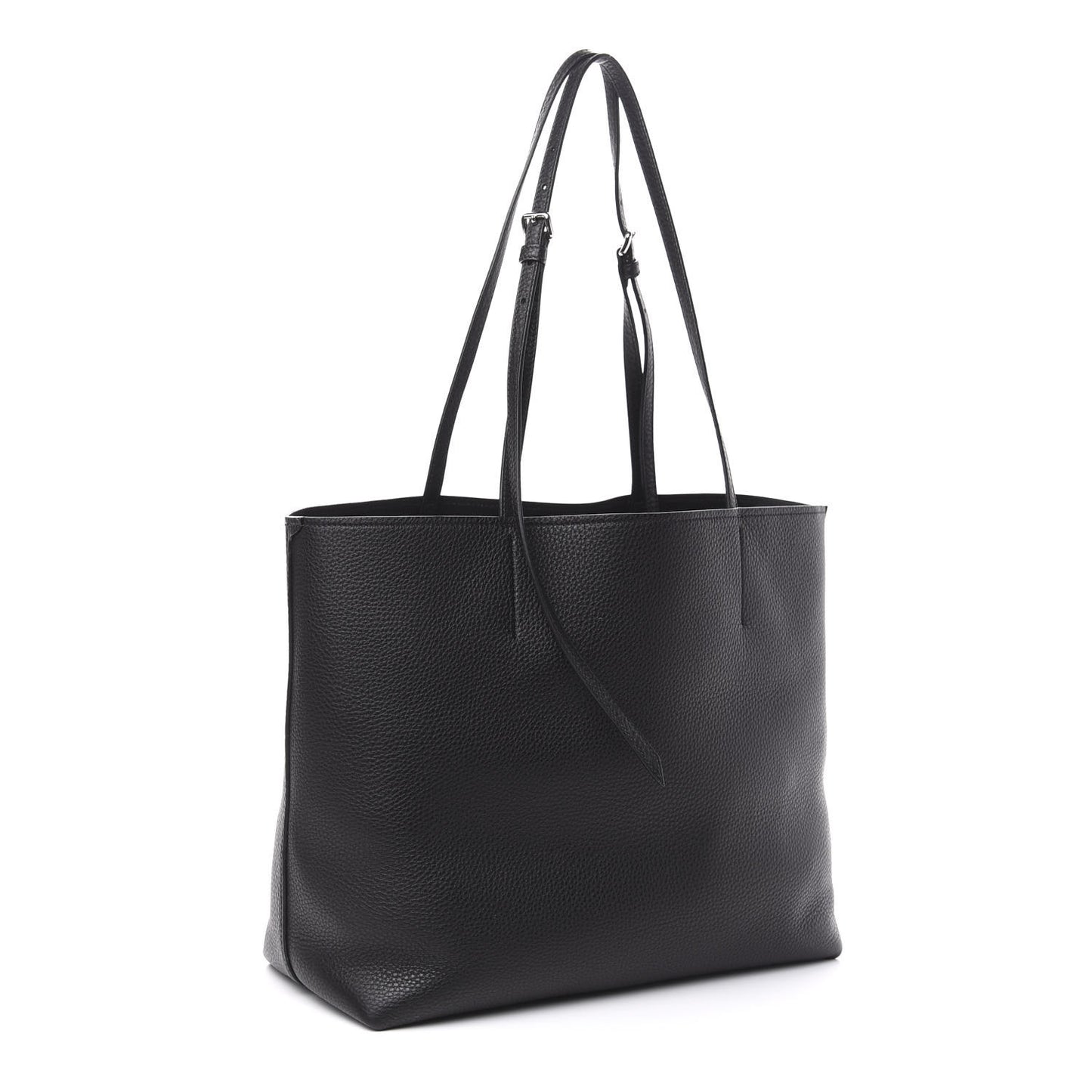 Vitello Daino Etiquette Shopping Bag Black
