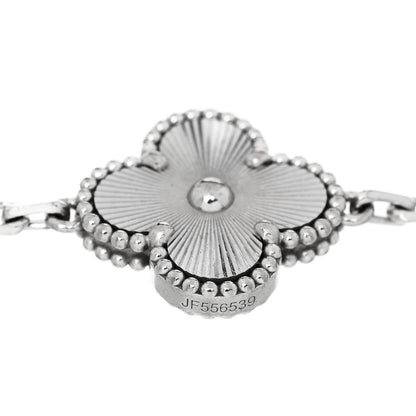 Van Cleef & Arpels 18K White Gold 5 Motifs Guilloche Vintage Alhambra Bracelet 4 of 4