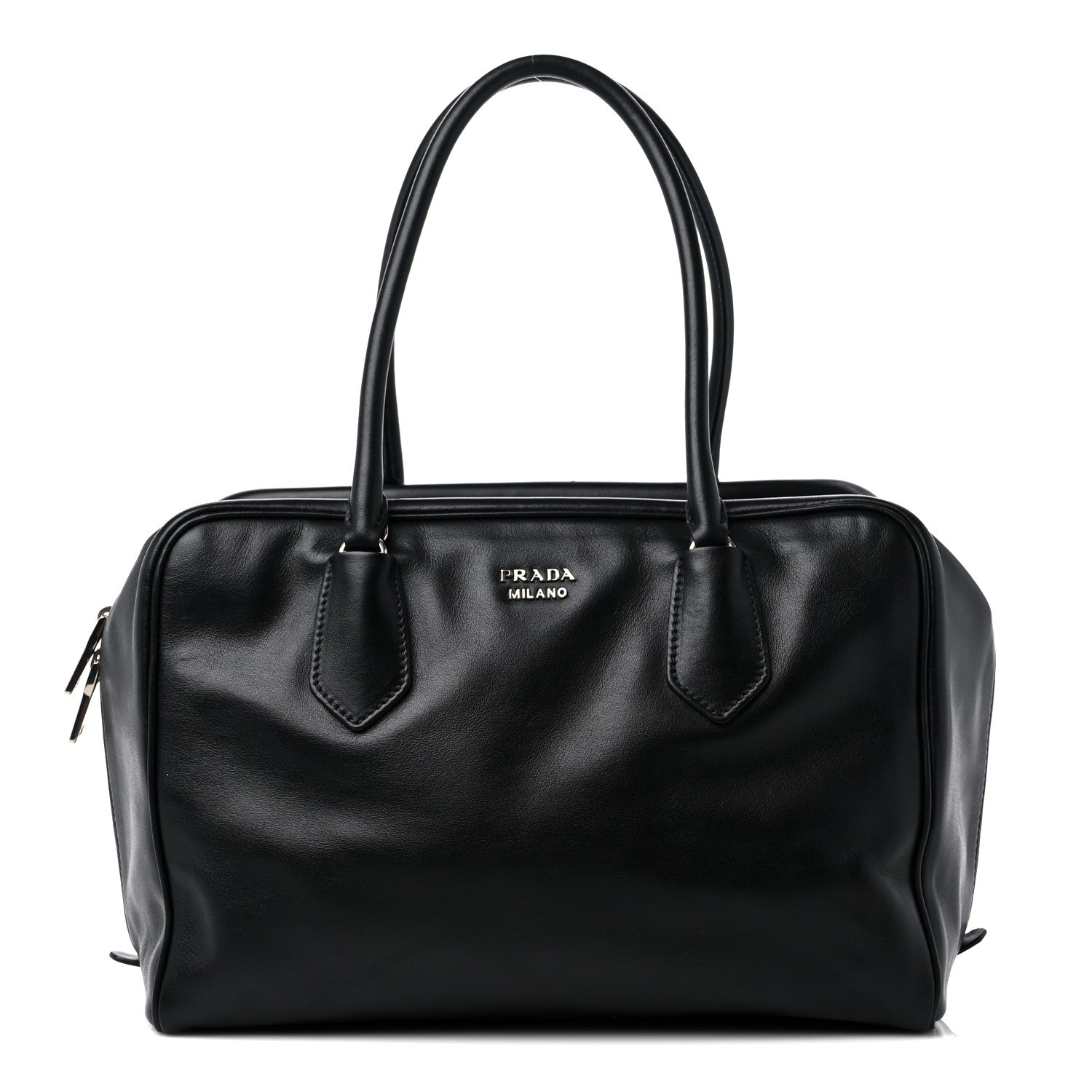 Prada Soft Calf Large Inside Tote Black Mughetto 1 of 8