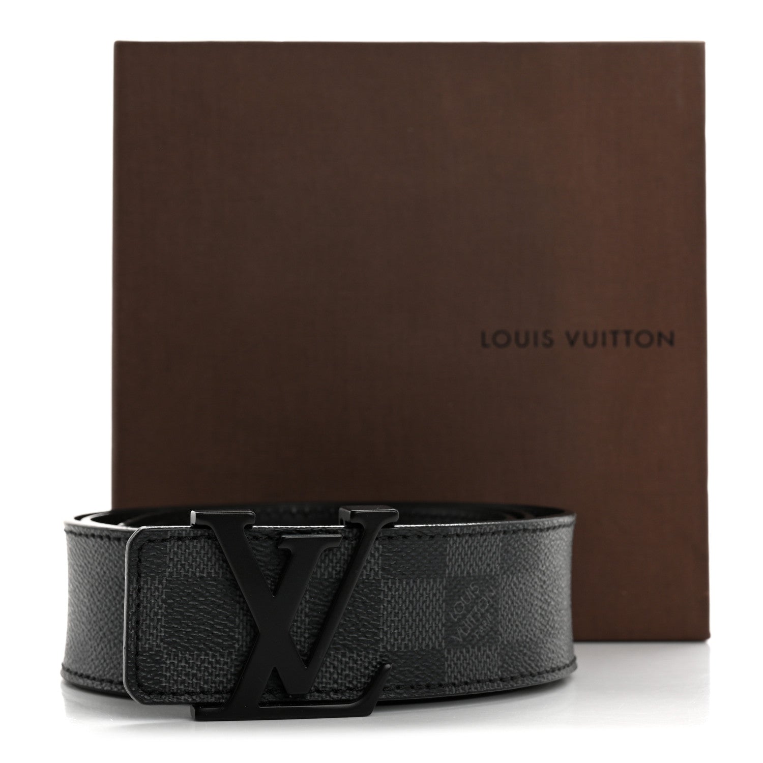 Louis Vuitton Damier Graphite 40mm LV Initiales 90 36 Belt 9 of 9