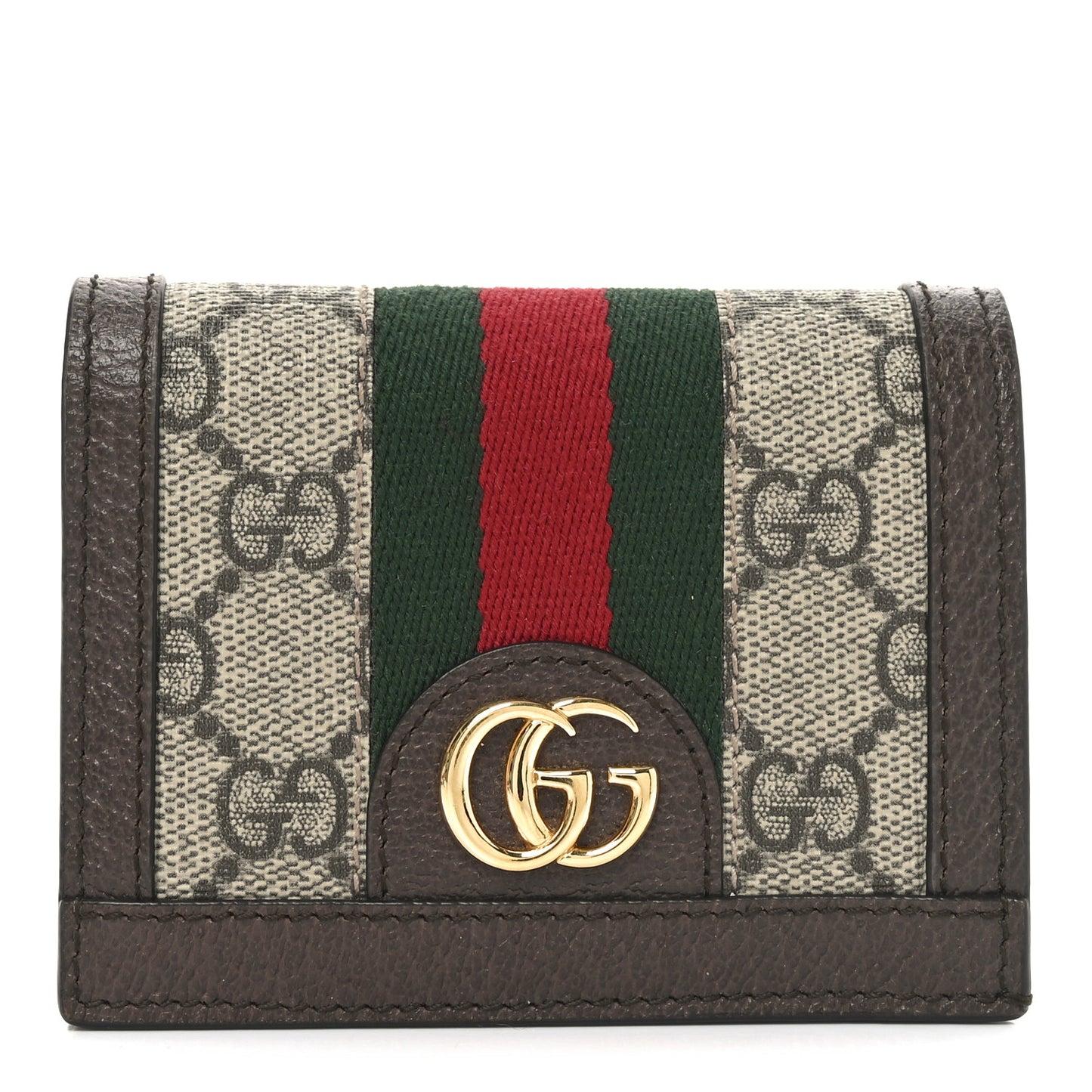GG Supreme Monogram Web Ophidia Card Case Beige New Acero