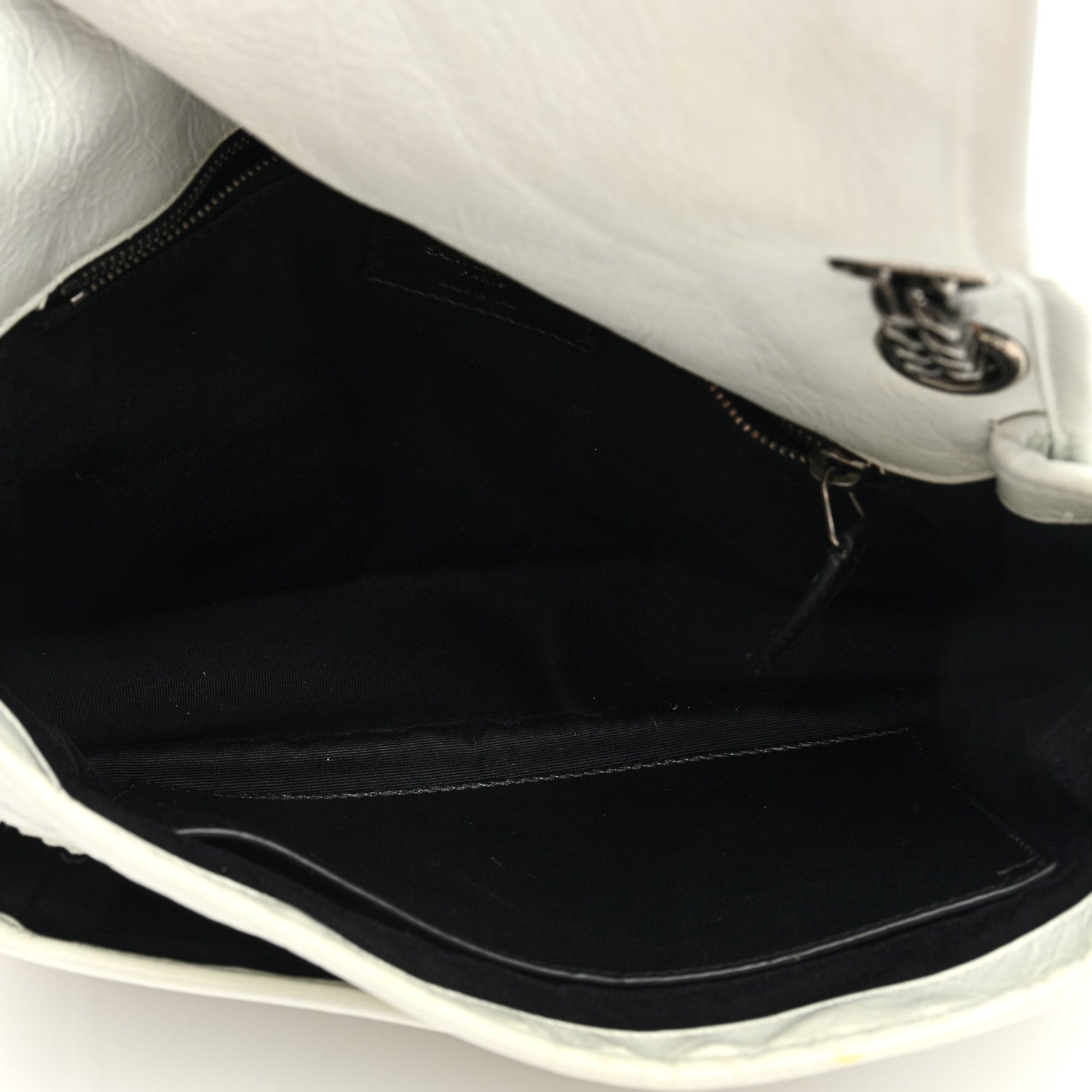 Saint Laurent Crinkled Calfskin Matelasse Monogram Medium Niki Chain Satchel Crema Soft 5 of 8