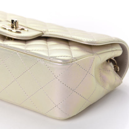 Chanel Iridescent Lambskin Quilted Mini Rectangular Flap Ivory 7 of 11
