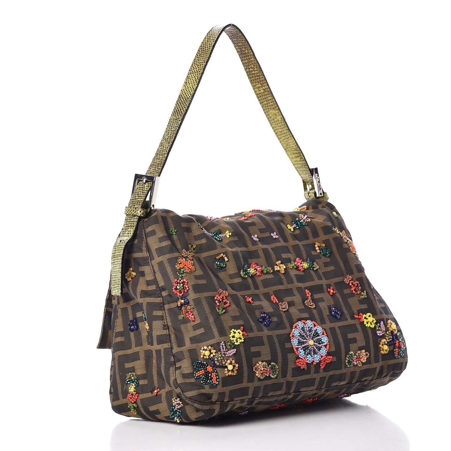 Fendi Zucca Lizard Beaded Forever Mama Baguette Multicolor 3 of 14