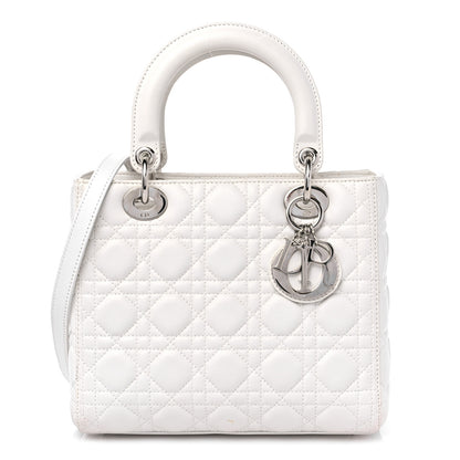 Christian Dior Lambskin Cannage Medium Lady Dior White 1 of 12