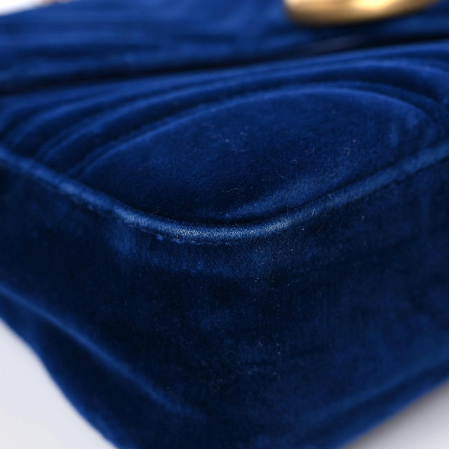 Gucci Velvet Matelasse Medium GG Marmont Shoulder Bag Cobalt Blue 11 of 18