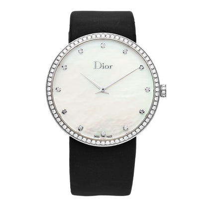 Christian Dior Stainless Steel Satin Diamond Bezel Mother of Pearl 38mm La D De Dior Quartz Watch 1 of 5