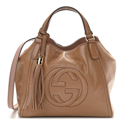 Gucci Patent Small Soho Shoulder Bag Dark Cipria 1 of 10