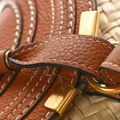 Chloe Raffia Calfskin Marcie Basket Tan 9 of 11