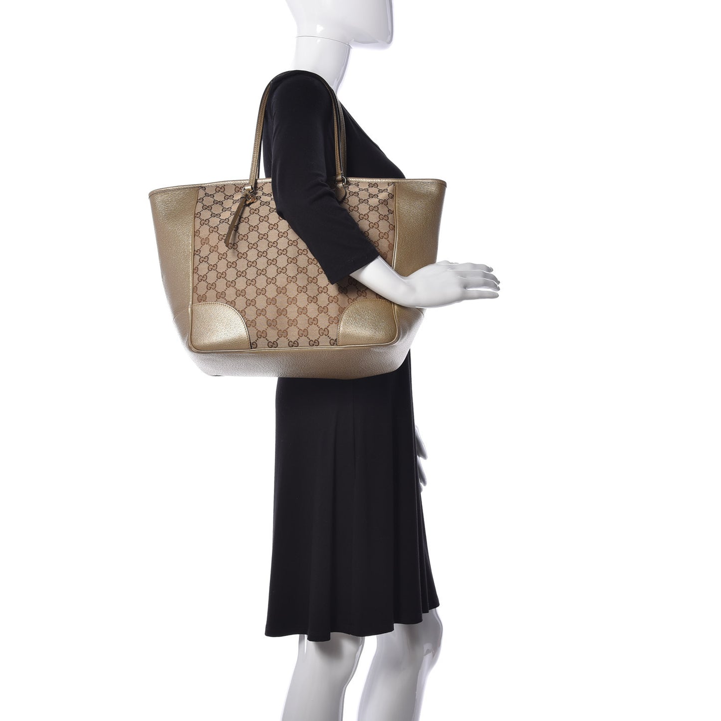Monogram Medium Bree Zippered Tote Beige Golden Beige