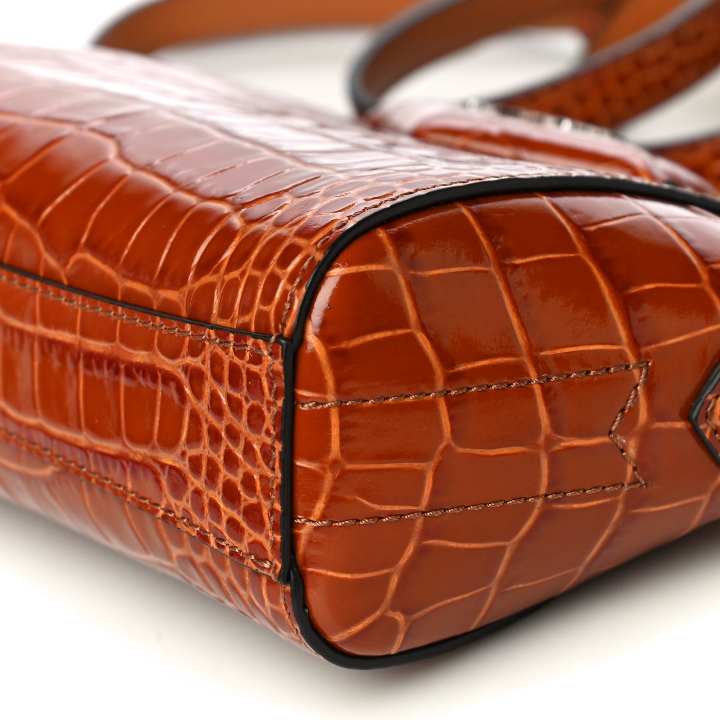 Calfskin Crocodile Embossed Nano Antigona Tan