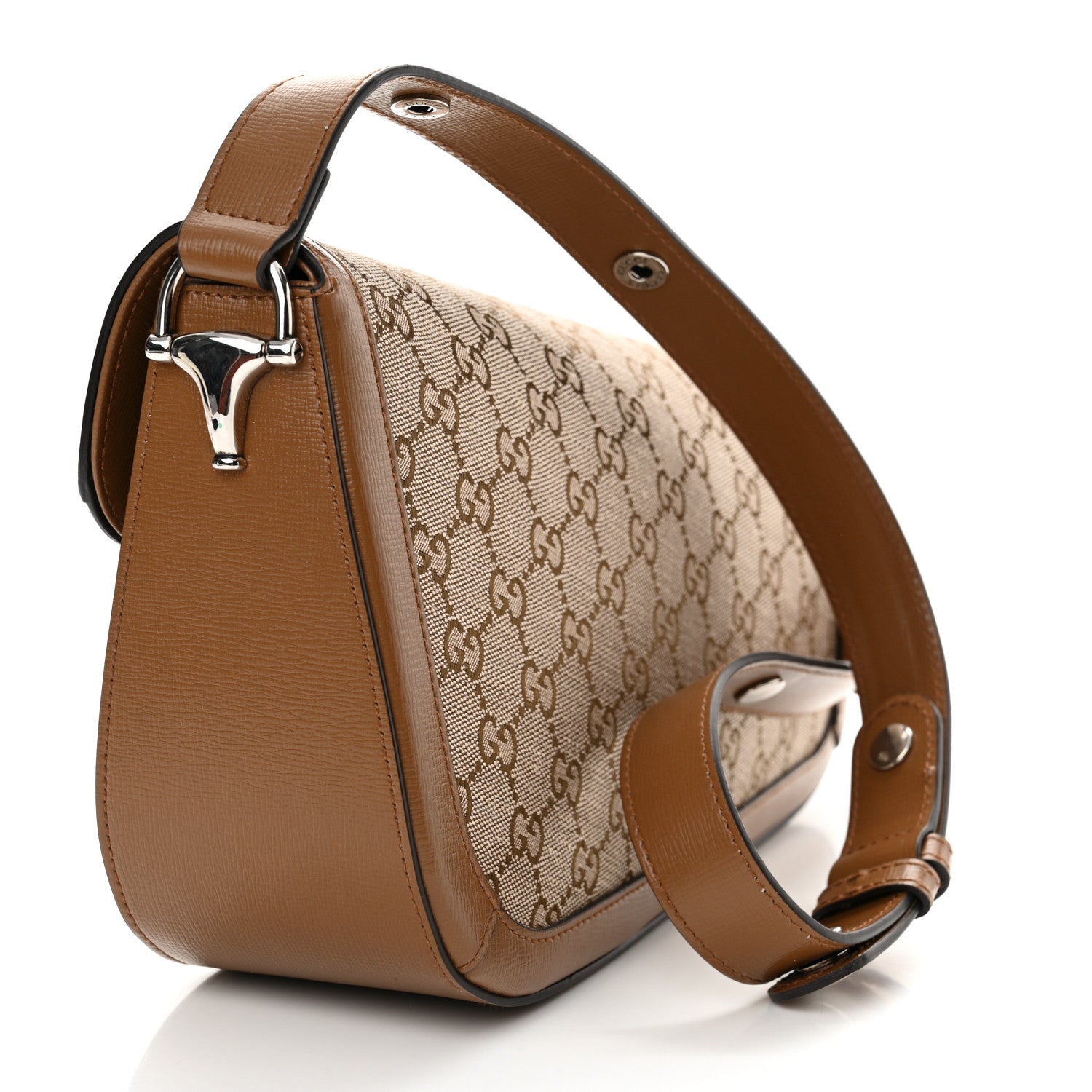 Gucci Monogram Small Horsebit 1955 Asymmetric Shoulder Bag 3 of 13