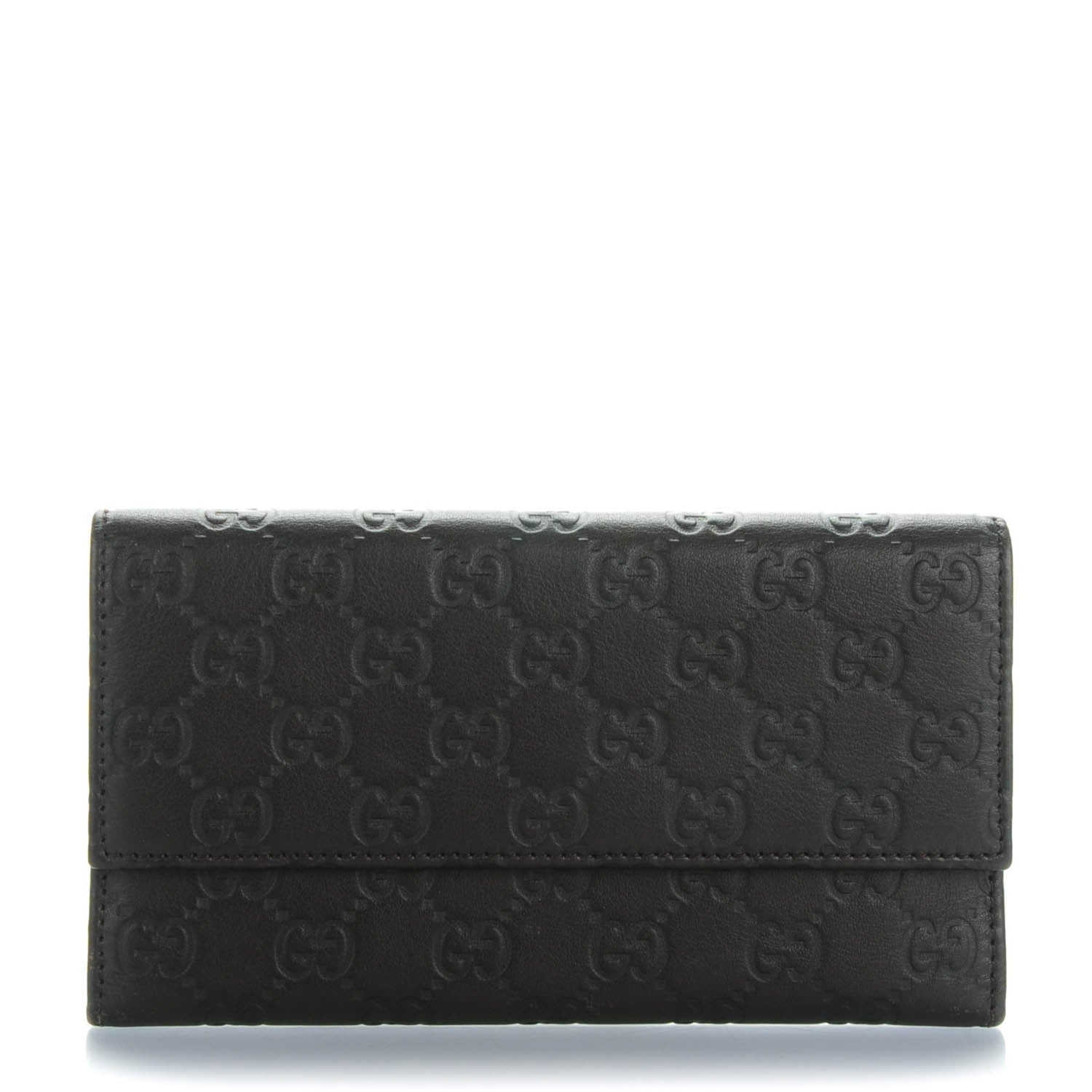 Gucci Guccissima Continental Flap Wallet Black 1 of 7
