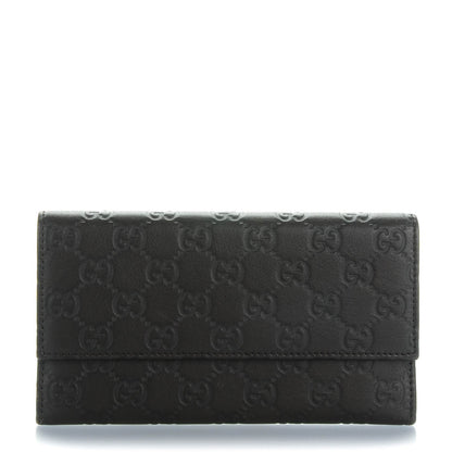 Gucci Guccissima Continental Flap Wallet Black 1 of 7