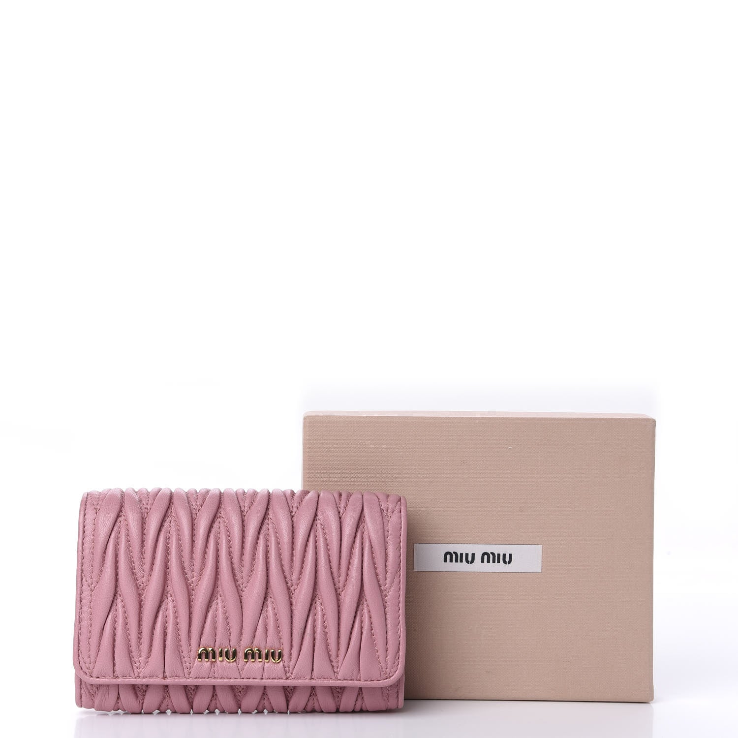 Miu Miu Nappa Matelasse Flap Wallet Rosa 10 of 10