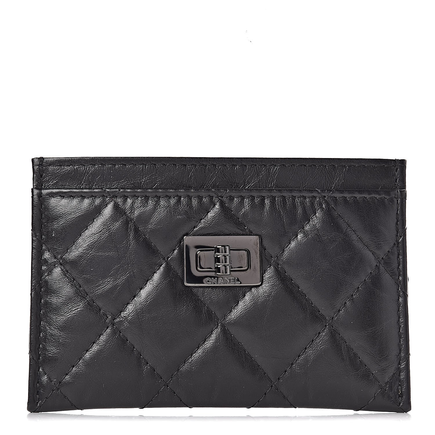 Chanel Aged Calfskin Quilted Reissue Card Holder So Black 1 of 9