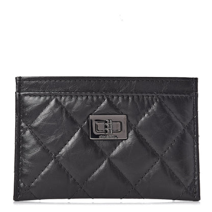 Chanel Aged Calfskin Quilted Reissue Card Holder So Black 1 of 9