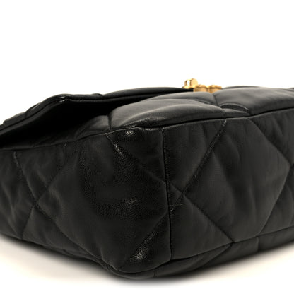 Chanel Goatskin Quilted Large Chanel 19 Flap Black 9 of 10