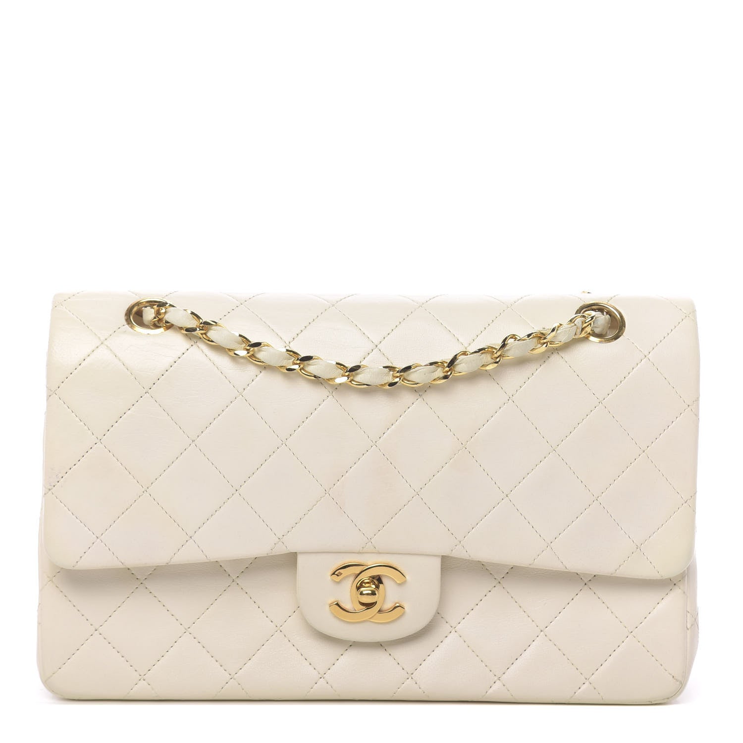 Chanel Lambskin Quilted Medium Double Flap White 1 of 13