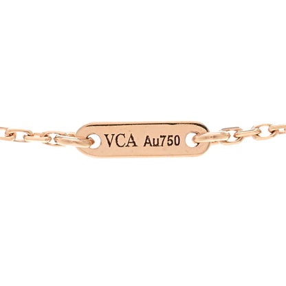 Van Cleef & Arpels 18K Rose Gold Carnelian Sweet Alhambra Pendant Necklace 4 of 6