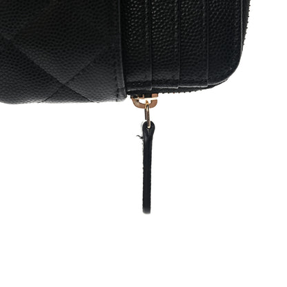Chanel Caviar Quilted Zip Card Holder Wallet Black 8 of 9