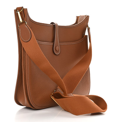 Hermes Taurillon Clemence Evelyne III PM Gold 3 of 11