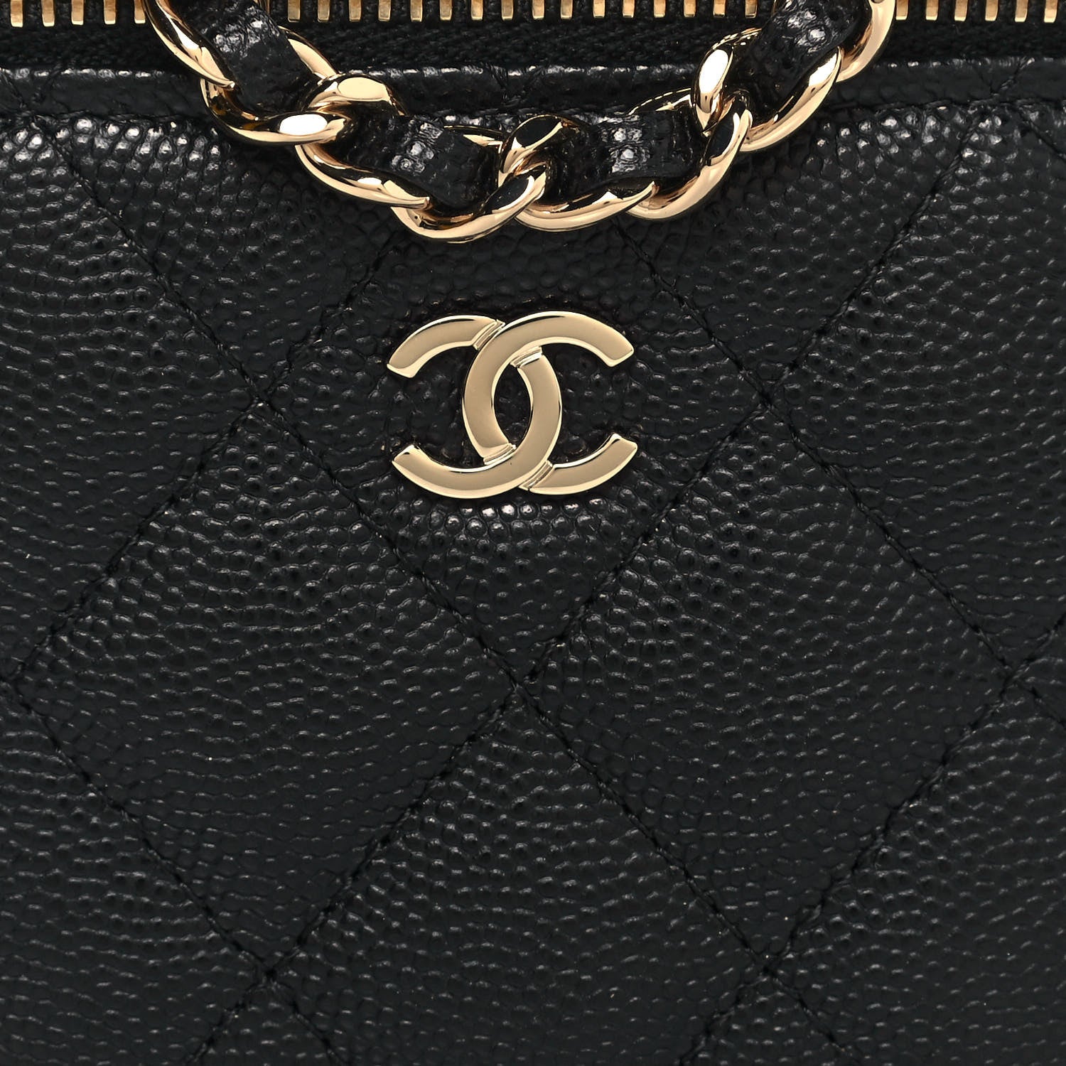 Chanel Caviar Quilted Mini Vanity Case With Chain Black 8 of 15