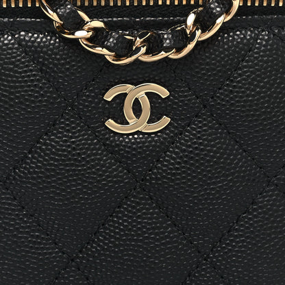 Chanel Caviar Quilted Mini Vanity Case With Chain Black 8 of 15