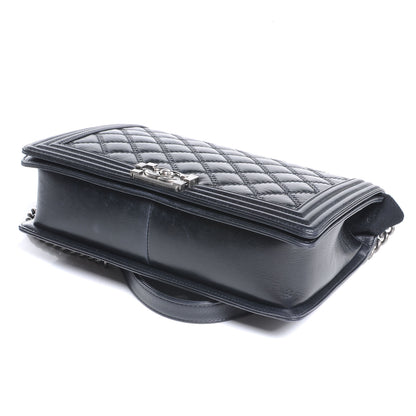 Chanel Calfskin Double Stitch Large Boy Flap Black 4 of 7