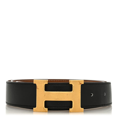 Hermes Box Togo 32mm H Belt 100 40 Black Gold 1 of 5