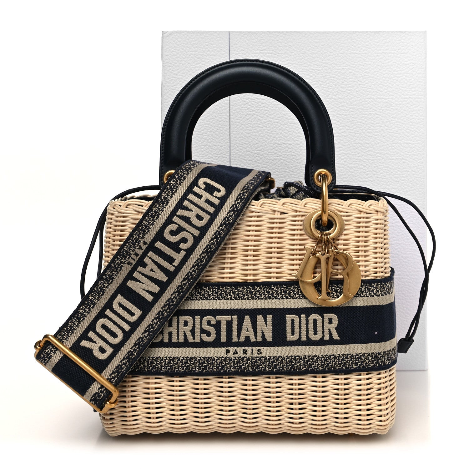 Christian Dior Wicker Oblique Medium Lady Dior Bag Blue 10 of 10