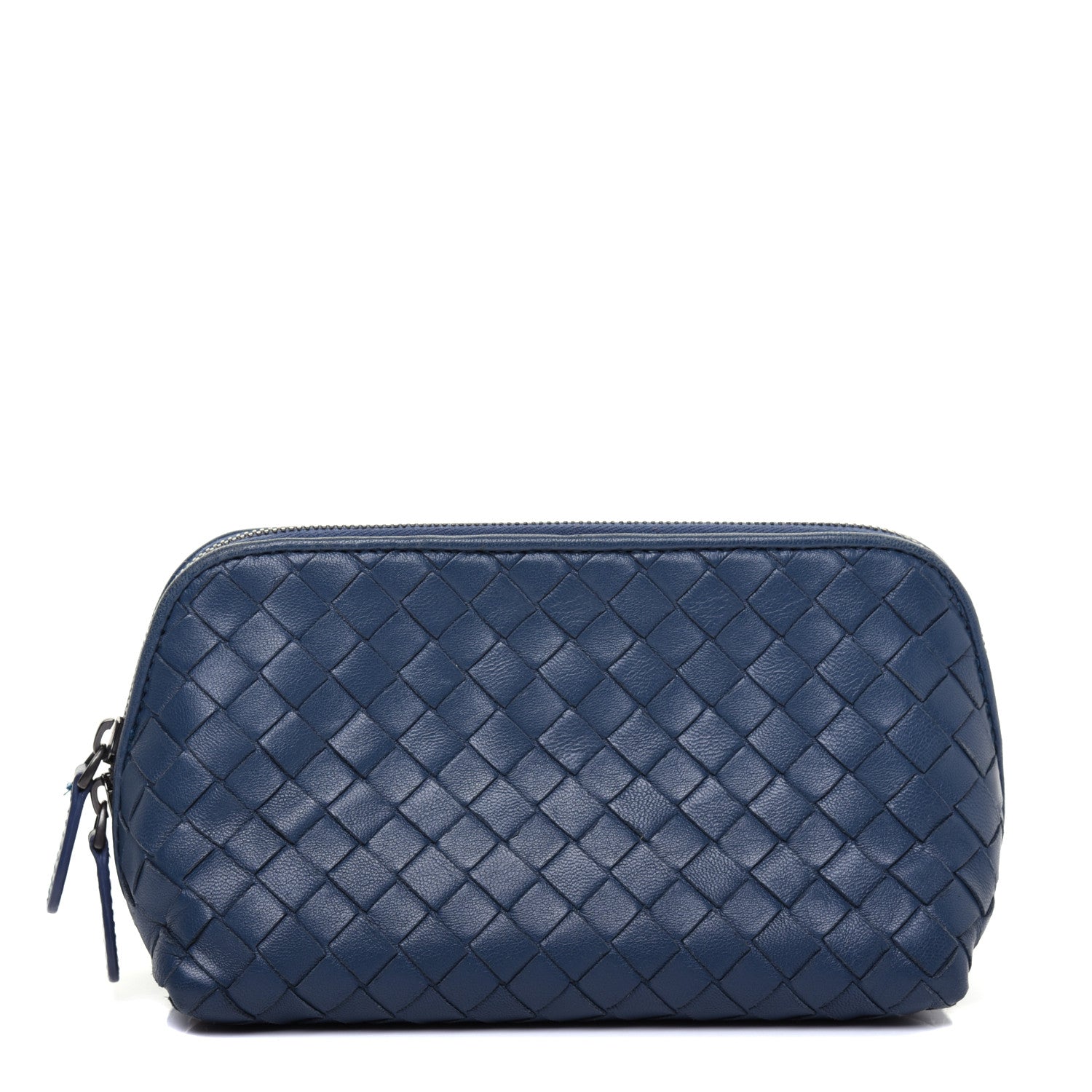 Bottega Veneta Nappa Intrecciato Cosmetic Case Cobalt 1 of 9