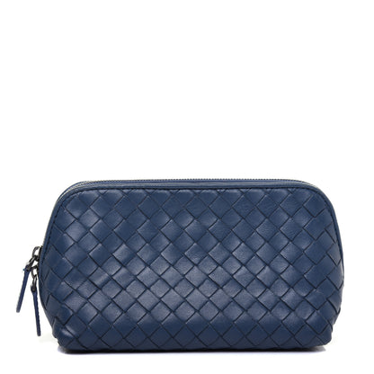 Bottega Veneta Nappa Intrecciato Cosmetic Case Cobalt 1 of 9