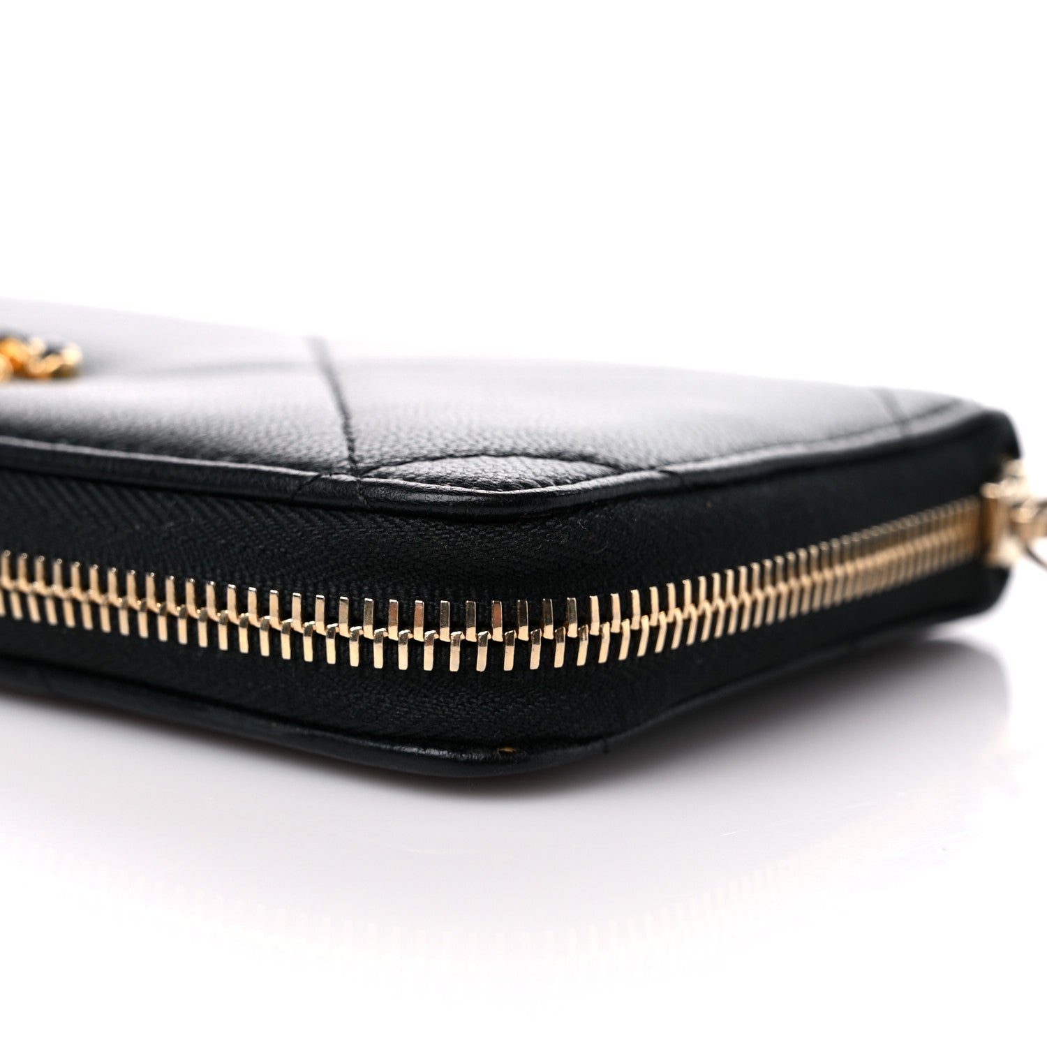 Chanel Shiny Goatskin Quilted Chanel 19 Long Zipped Around Wallet Black 12 of 13