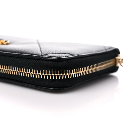 Chanel Shiny Goatskin Quilted Chanel 19 Long Zipped Around Wallet Black 12 of 13