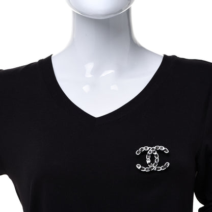 Chanel Lambskin Chain CC Brooch Ruthenium White 2 of 5