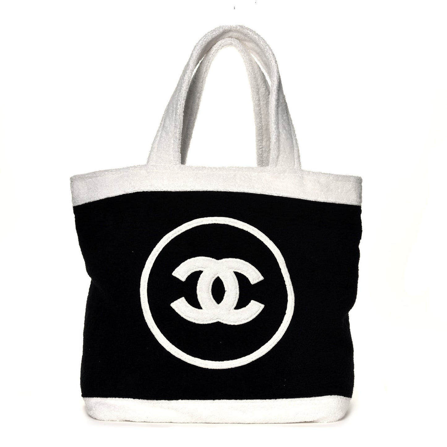 Terry Cotton CC Beach Tote Towel Set Black White